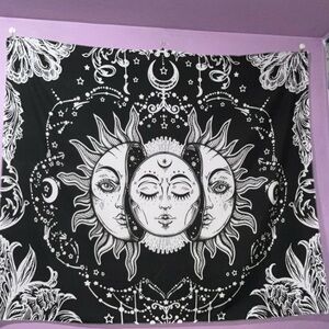 Black and White Celestial Tapestry